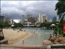 Man-made beach on Brisbane's South Bank